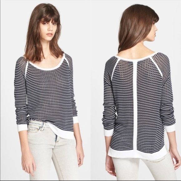 rag & bone Sweaters - Rag & Bone Arianna Perforated Sweater Top Stripe